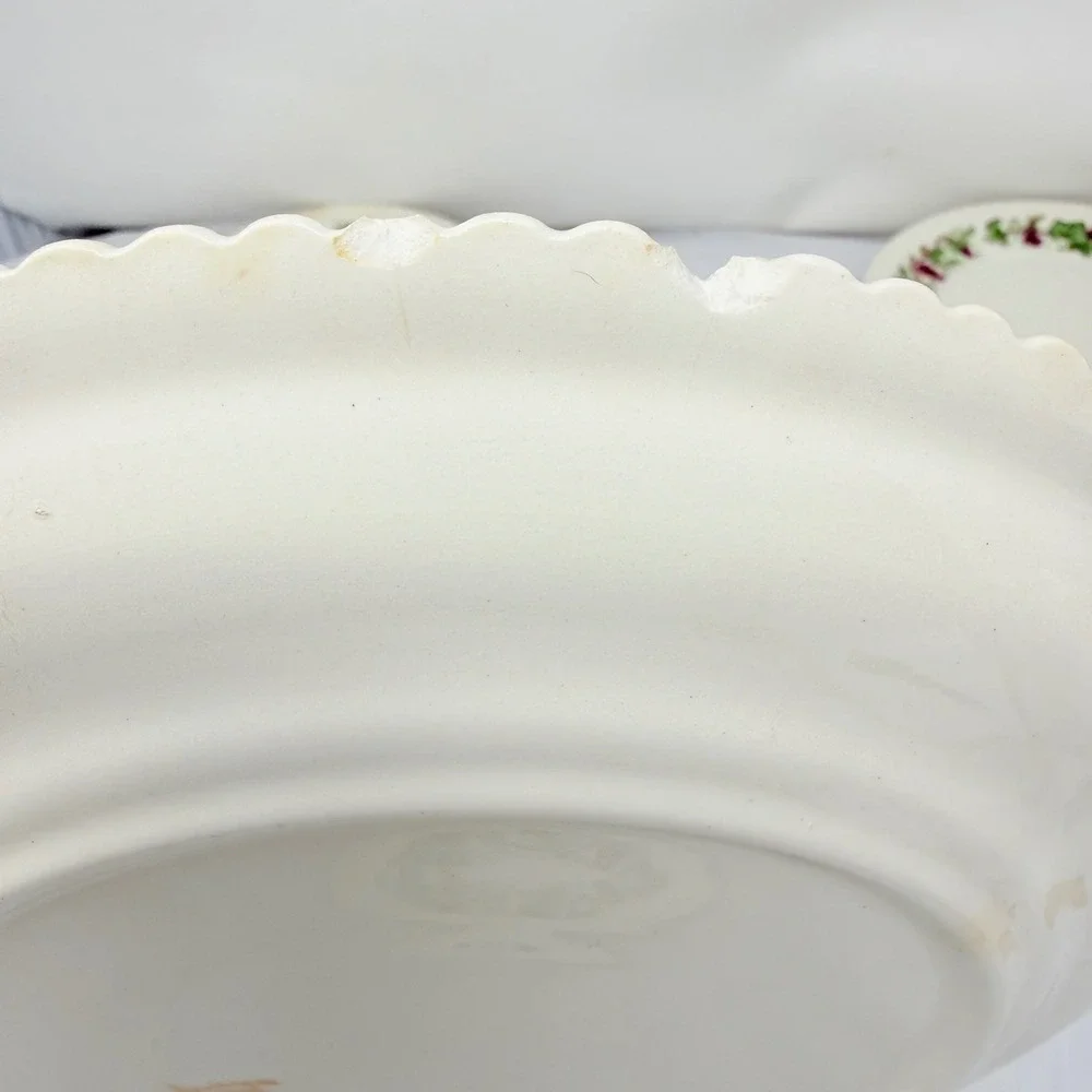 Harker Pottery Royal Gadroon Mixed Plate Lot 8pc Grape Ivy Scalloped 9.25in USA
